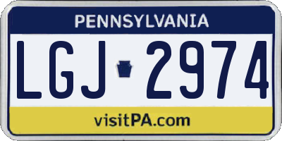 PA license plate LGJ2974