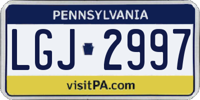 PA license plate LGJ2997