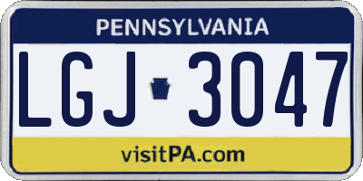 PA license plate LGJ3047