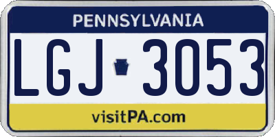 PA license plate LGJ3053