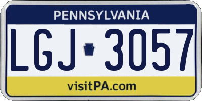 PA license plate LGJ3057