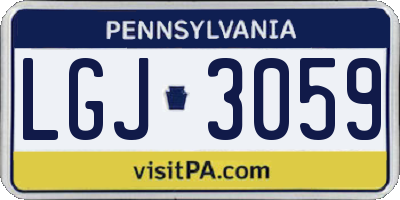 PA license plate LGJ3059