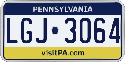 PA license plate LGJ3064