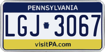 PA license plate LGJ3067