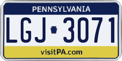 PA license plate LGJ3071