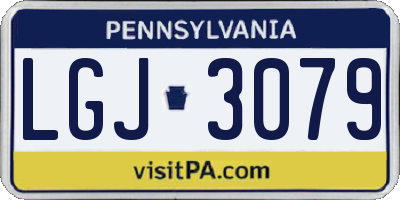 PA license plate LGJ3079