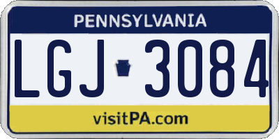 PA license plate LGJ3084