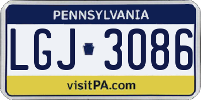 PA license plate LGJ3086
