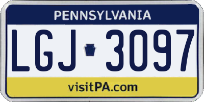 PA license plate LGJ3097