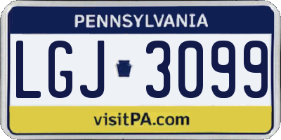 PA license plate LGJ3099