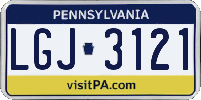 PA license plate LGJ3121