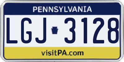 PA license plate LGJ3128