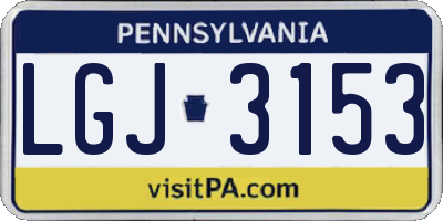 PA license plate LGJ3153