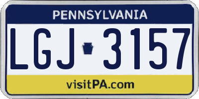 PA license plate LGJ3157