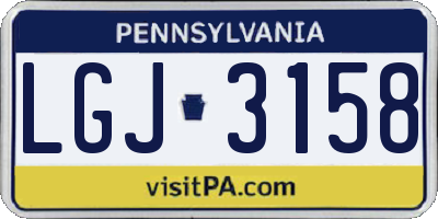 PA license plate LGJ3158