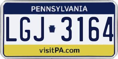 PA license plate LGJ3164
