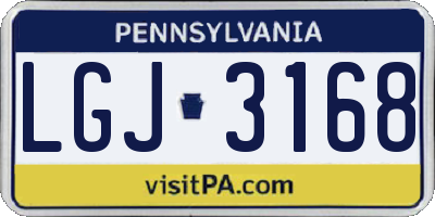PA license plate LGJ3168