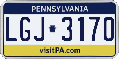 PA license plate LGJ3170