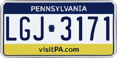 PA license plate LGJ3171