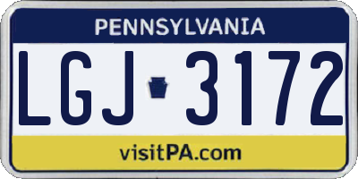 PA license plate LGJ3172