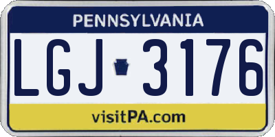 PA license plate LGJ3176