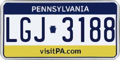 PA license plate LGJ3188