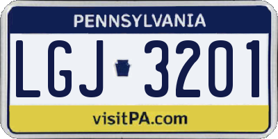 PA license plate LGJ3201