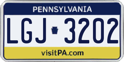 PA license plate LGJ3202