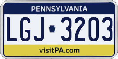 PA license plate LGJ3203