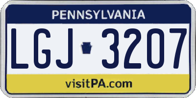 PA license plate LGJ3207