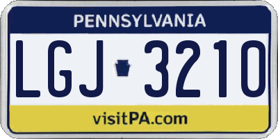 PA license plate LGJ3210
