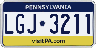 PA license plate LGJ3211