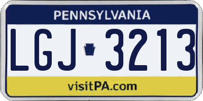 PA license plate LGJ3213