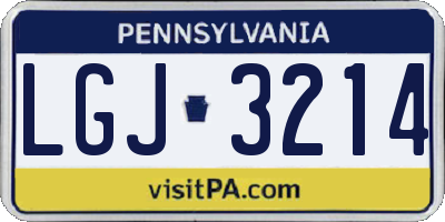 PA license plate LGJ3214