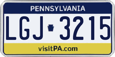 PA license plate LGJ3215