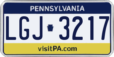 PA license plate LGJ3217