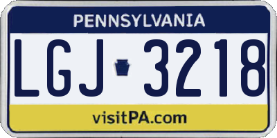 PA license plate LGJ3218