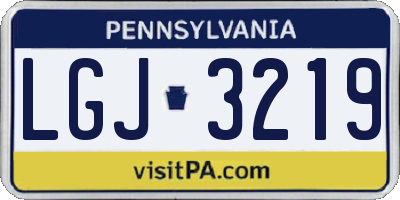 PA license plate LGJ3219