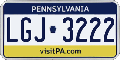 PA license plate LGJ3222