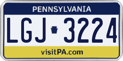 PA license plate LGJ3224