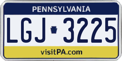 PA license plate LGJ3225