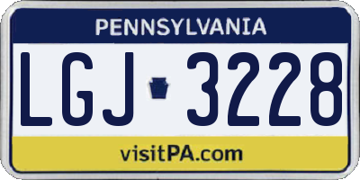 PA license plate LGJ3228