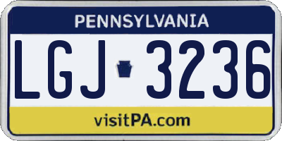 PA license plate LGJ3236