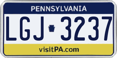 PA license plate LGJ3237