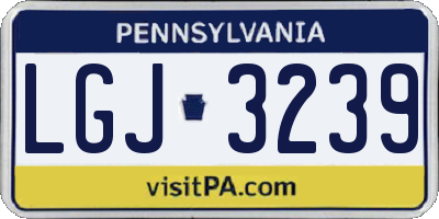 PA license plate LGJ3239