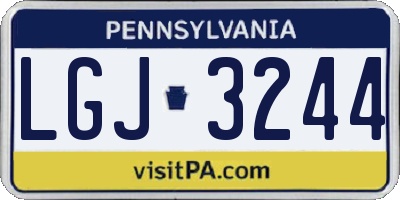 PA license plate LGJ3244