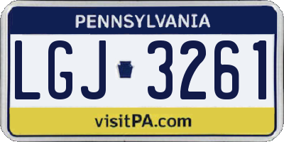 PA license plate LGJ3261