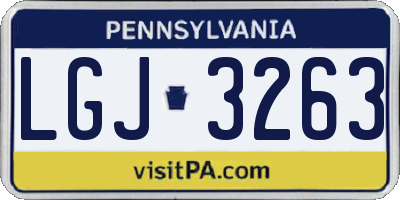 PA license plate LGJ3263