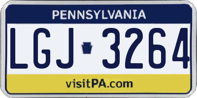 PA license plate LGJ3264