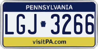 PA license plate LGJ3266
